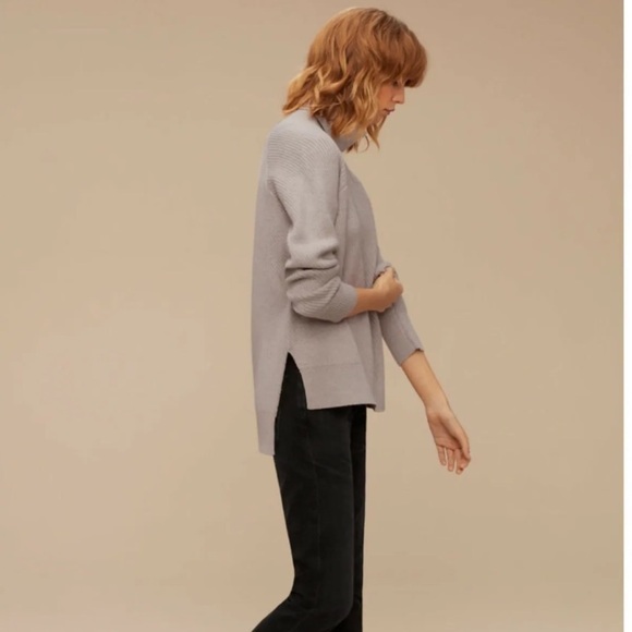 Aritzia Wilfred Free Lin 100% Italian Wool Knit Ribbed Sweater Size XXS - Picture 3 of 10